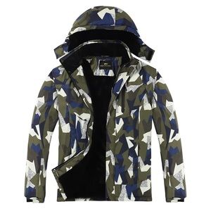 WHATWEARS Waterproof Ski, Snow Coat Windproof Mountain Jackets with Hooded XL